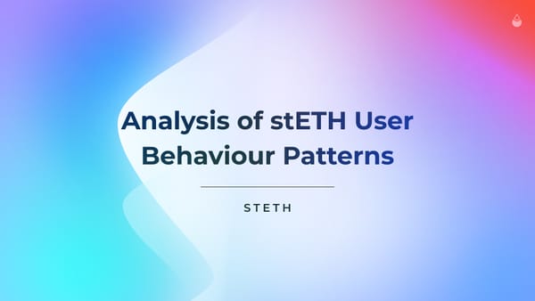 Analysis of stETH User Behaviour Patterns