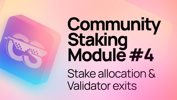 Lido Community Staking: Stake Allocation & Validator Exits