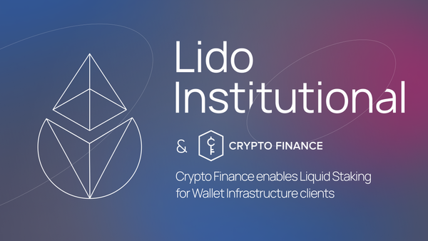 Crypto Finance Enables stETH Custody & Staking