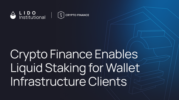 Crypto Finance Enables stETH Custody & Staking